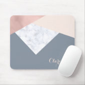 elegant marmer roos goud grijs beige geometrische muismat (Met muis)