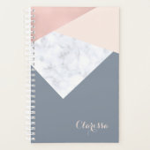 elegant marmer roos goud grijs beige geometrische planner (Voorkant)