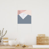 elegant marmer roos goud grijs beige geometrische poster (Keuken)