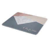 elegant marmer roos goud grijs beige geometrische snijplank (Hoek)