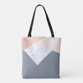 elegant marmer roos goud grijs beige geometrische tote bag (Achterkant)