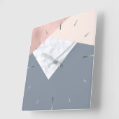 elegant marmer roos goud grijs beige geometrische vierkante klok (Hoek)
