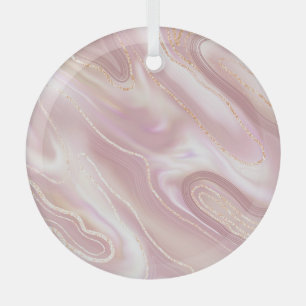 Elegant marmer: roos gouden textuur glas ornament