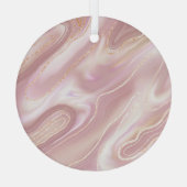 Elegant marmer: roos gouden textuur glas ornament (Achterkant)