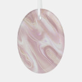 Elegant marmer: roos gouden textuur glas ornament (Voorkant links)