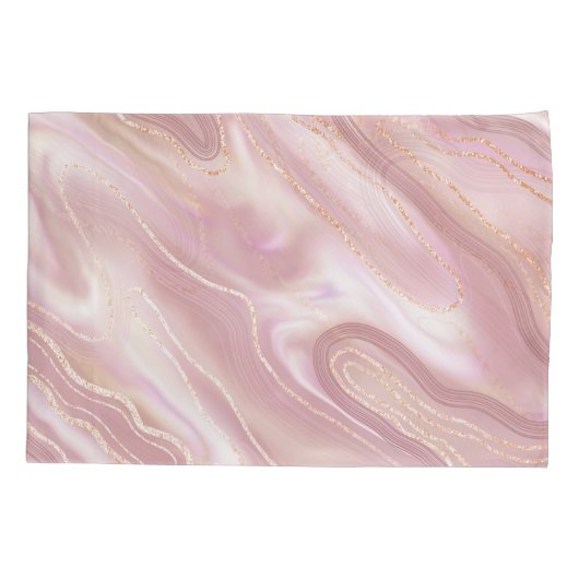 Elegant marmer: roos gouden textuur kussensloop (Achterkant)