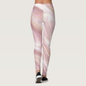 Elegant marmer: roos gouden textuur leggings (Achterkant)