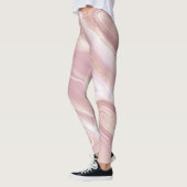 Elegant marmer: roos gouden textuur leggings (Links)