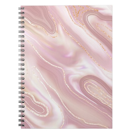 Elegant marmer: roos gouden textuur notitieboek (Voorkant)