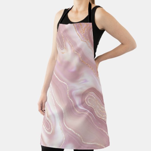 Elegant marmer: roos gouden textuur schort (Insitu)