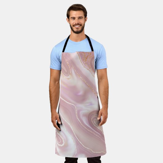 Elegant marmer: roos gouden textuur schort (Gedragen)