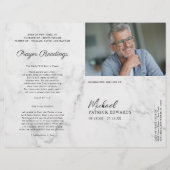 Elegant Marmer | Rouwherdenkingsprogramma met Foto Flyer (Voorkant)