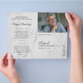 Elegant Marmer | Rouwherdenkingsprogramma met Foto Flyer (Hand)