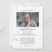 Elegant Marmer | Rouwherdenkingsprogramma met Foto Kaart (Voorkant)