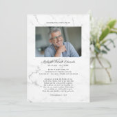 Elegant Marmer | Rouwherdenkingsprogramma met Foto Kaart (Staand voorkant)