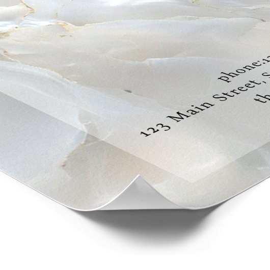 Elegant, Marmer, Salon, Prijslijst Poster (Hoek)