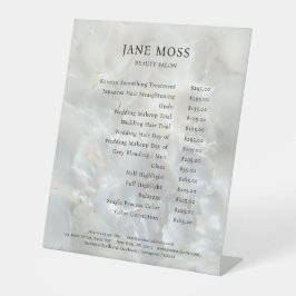 Elegant, Marmer, Salon, Prijslijst Reclamebord Met Voetstuk