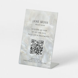 Elegant, Marmer, Salon, QR-code Reclamebord Met Voetstuk