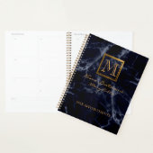 Elegant marmer Square Gold monogram Notaris Planner (Display)