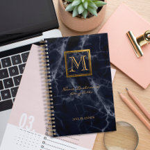 Elegant marmer Square Gold monogram Notaris