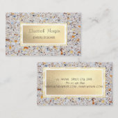 Elegant Marmer,Stenen Gouden Frame Sieraden Ontwer Visitekaartje (Voorkant / Achterkant)