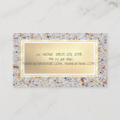 Elegant Marmer,Stenen Gouden Frame Sieraden Ontwer Visitekaartje (Achterkant)