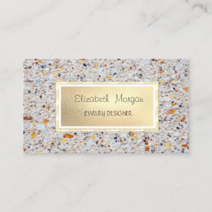 Elegant Marmer,Stenen Gouden Frame Sieraden Ontwer Visitekaartje