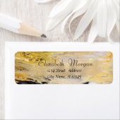 Elegant marmer Stone, Faux Gold Brush Stroke Etiket (Insitu)