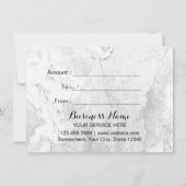 Elegant marmer Stone Modern Cadeaubonnen (Achterkant)