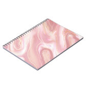 Elegant marmer textuur. Roos goudvloeistof glanzen Notitieboek (Linkerzijde)