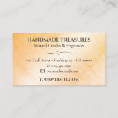 Elegant Marmer Waterverf Floral Modern Sinaasappel Visitekaartje (Achterkant)