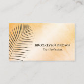 Elegant Marmer Waterverf Floral Modern Sinaasappel Visitekaartje (Voorkant)