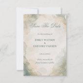 Elegant Marmer Waterverf Save The Date (Voorkant)