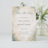 Elegant Marmer Waterverf Save The Date (Staand voorkant)