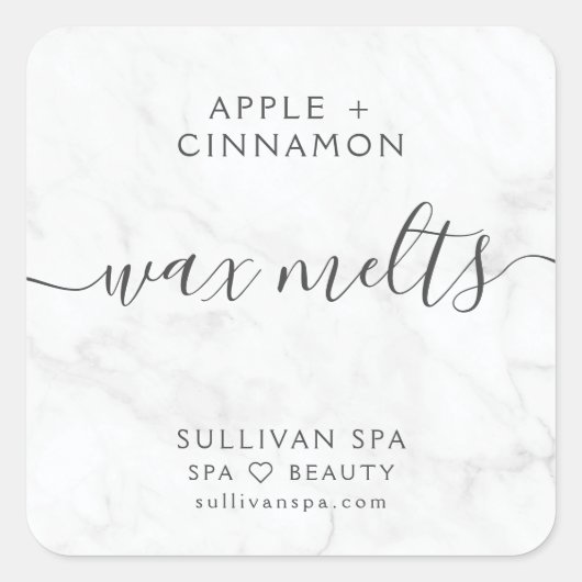 Elegant marmer Wax Melts Label (Voorkant)