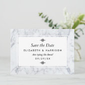Elegant marmer Wedding Save the Date (Staand voorkant)