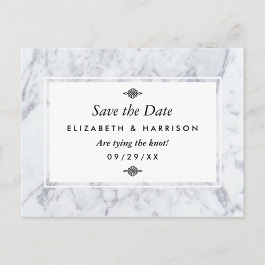 Elegant  marmer Wedding Save the Date Aankondigingskaart (Voorkant)