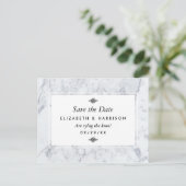 Elegant  marmer Wedding Save the Date Aankondigingskaart (Staand voorkant)