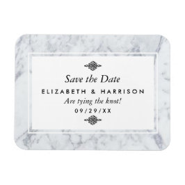 Elegant  marmer Wedding Save the Date Magneet