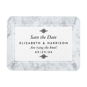 Elegant marmer Wedding Save the Date Magneet