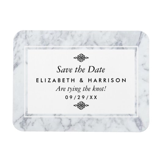 Elegant  marmer Wedding Save the Date Magneet (Horizontaal)