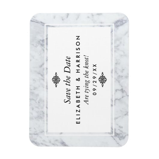 Elegant  marmer Wedding Save the Date Magneet (Verticaal)
