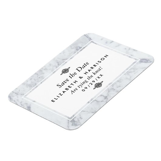 Elegant  marmer Wedding Save the Date Magneet (Linkerzijde)
