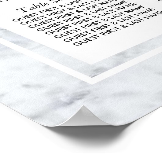 Elegant  marmer Wedding Seating Chart Poster (Hoek)