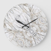 Elegant marmer white and gold wall grote klok (Voorkant)