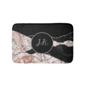 Elegant Marmer Wit Stoffig Zilver Faux Folie Badmat (Voorkant)