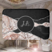 Elegant Marmer Wit Stoffig Zilver Faux Folie Badmat