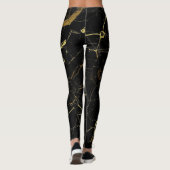 Elegant marmer zwart en goud leggings (Achterkant)