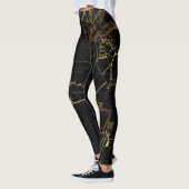 Elegant marmer zwart en goud leggings (Links)