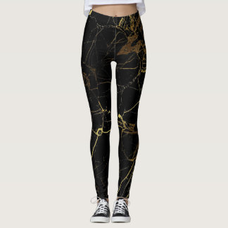Elegant marmer zwart en goud leggings